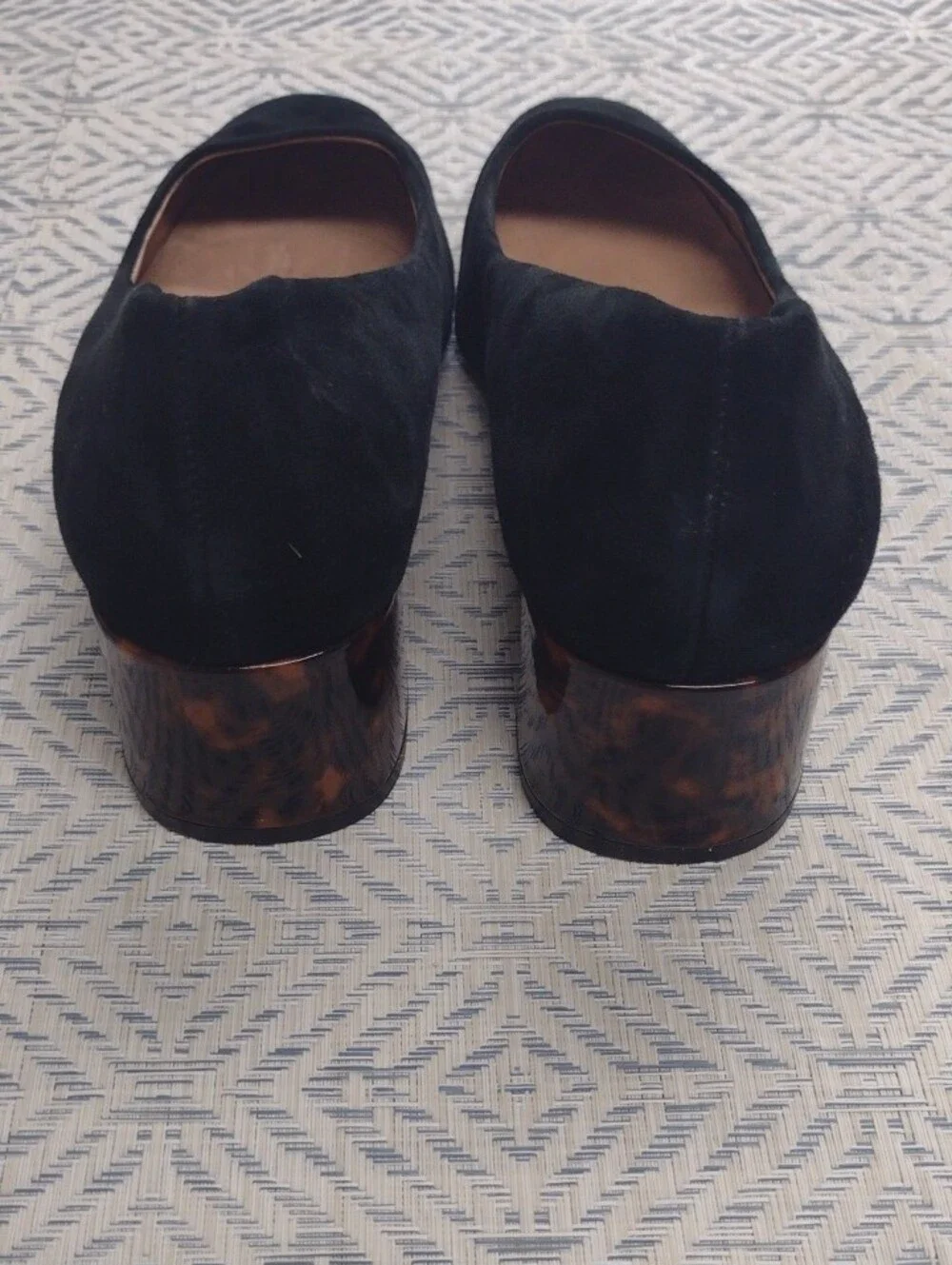 J. Jill Black Suede Block Heel Pumps with Tortoiseshell Heel